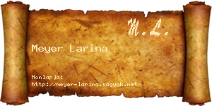 Meyer Larina névjegykártya